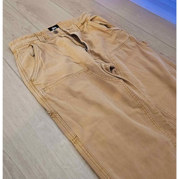 Stussy Double Knee Tan Carpenter Pants - Picture 1 of 7